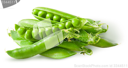 Image of Pile green peas in pods