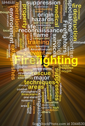 Image of Firefighting background concept glowing