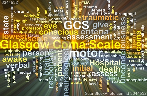 Image of Glasgow Coma Scale GCS background concept glowing