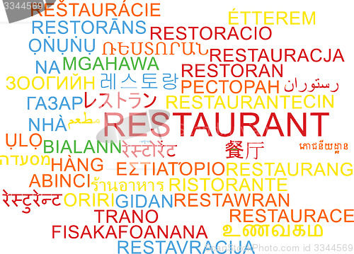 Image of Restaurant multilanguage wordcloud background concept