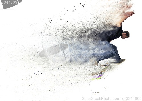 Image of design of a Boy practicing skate in a skate park