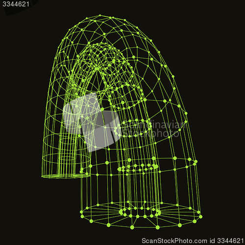 Image of Abstract connection points and lines. Graphic design. 