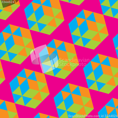 Image of Abstract geometrical 3d background. Seamless pattern.  Mosaic. 