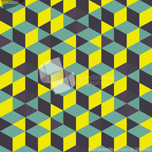 Image of Abstract 3d background - wall of cubes. Vector illustration. 