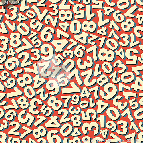 Image of Numbers. Seamless pattern. Vector illustration. 