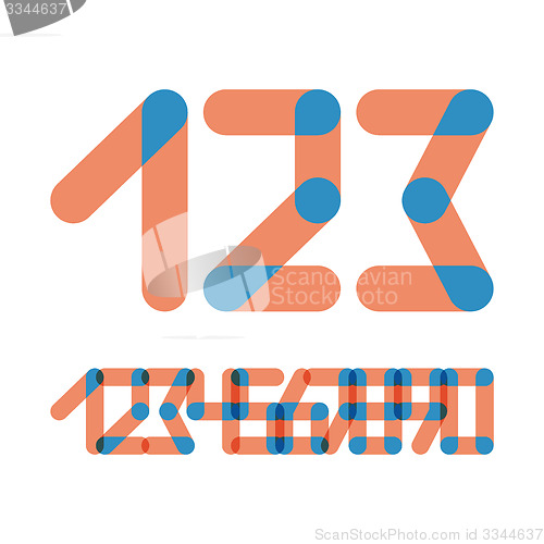 Image of Numbers set modern style. Icons. Vector illustration.
