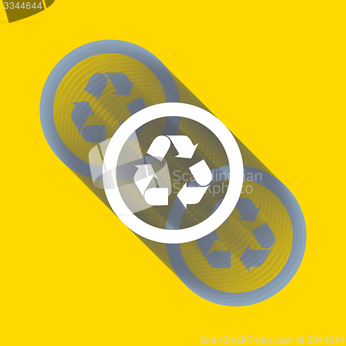 Image of Recycle sign or icon. Ecology icon with shadow. 