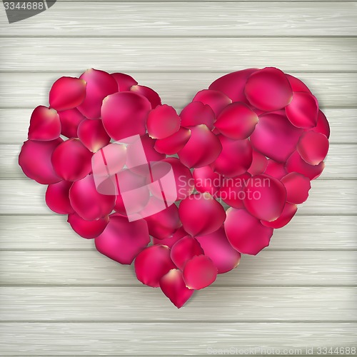 Image of Heart made from rose petals. EPS 10