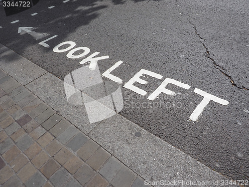 Image of Look Left sign