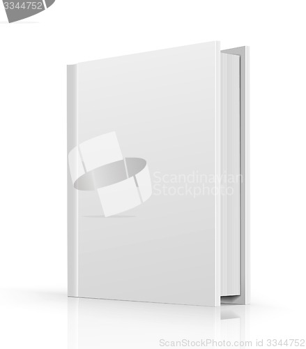 Image of Blank book cover over white background