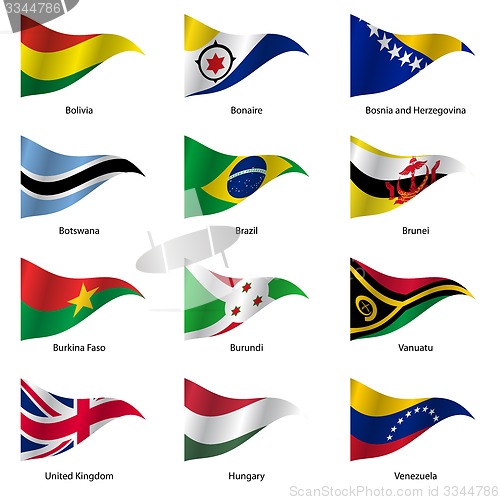 Image of Set  Flags of world sovereign states. 