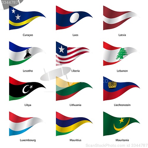 Image of Set  Flags of world sovereign states. 