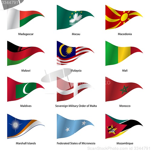 Image of Set  Flags of world sovereign states. 