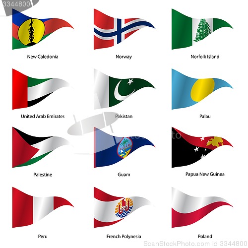 Image of Set  Flags of world sovereign states. 