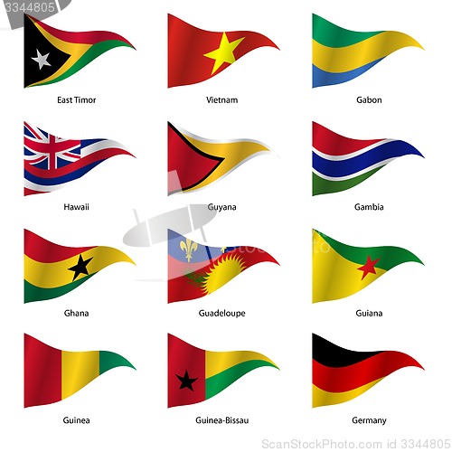 Image of Set  Flags of world sovereign states. 