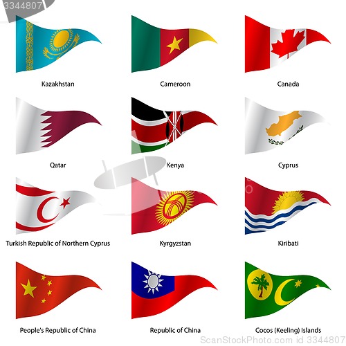 Image of Set  Flags of world sovereign states. 