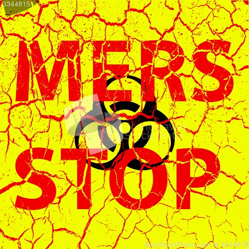 Image of Background cracks Stop Mers Corona Virus sign