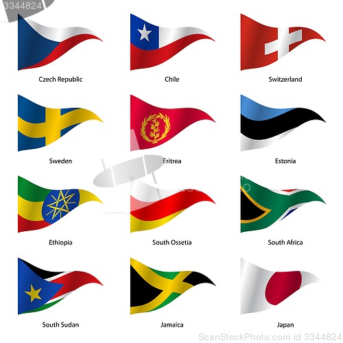 Image of Set  Flags of world sovereign states. 