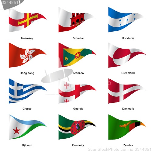 Image of Set  Flags of world sovereign states. 