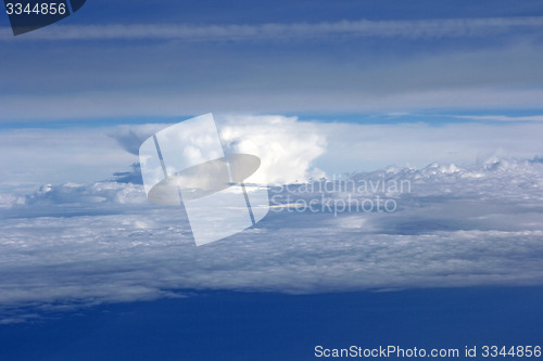 Image of Blue sky background with the white clouds.