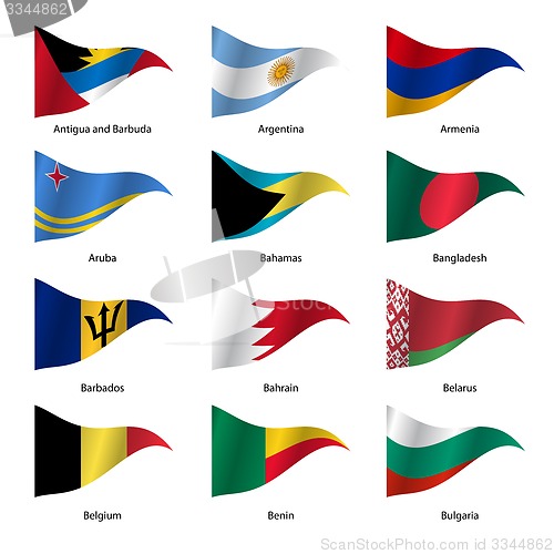 Image of Set  Flags of world sovereign states. 