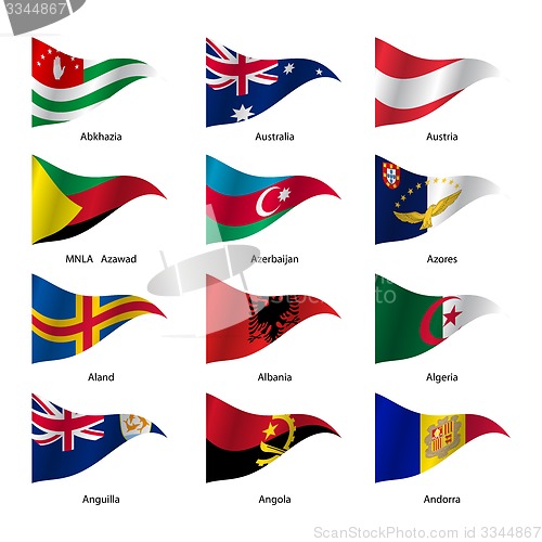 Image of Set  Flags of world sovereign states. 