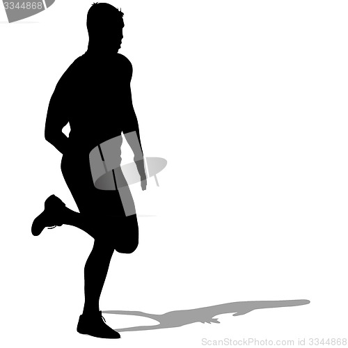 Image of Silhouettes Runners on sprint, men. illustration.