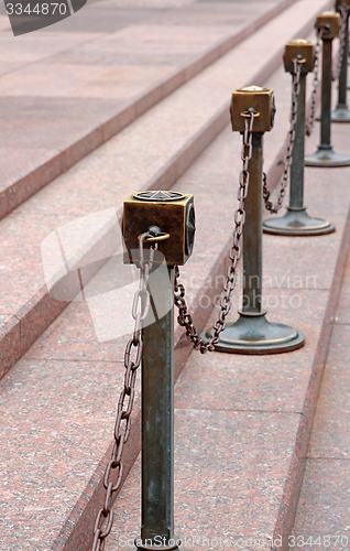 Image of Fence tomb of the Unknown Soldier. Kremlin, Moscow, Russia