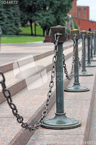 Image of Fence tomb of the Unknown Soldier. Kremlin, Moscow, Russia