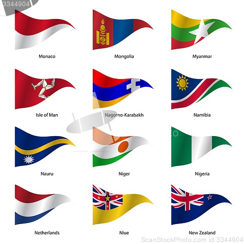 Image of Set  Flags of world sovereign states. 