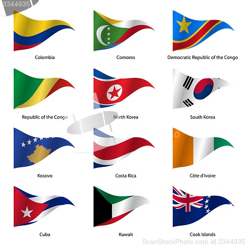 Image of Set  Flags of world sovereign states. 