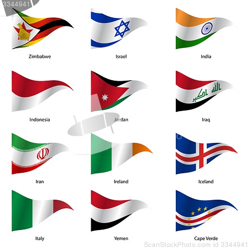 Image of Set  Flags of world sovereign states. 