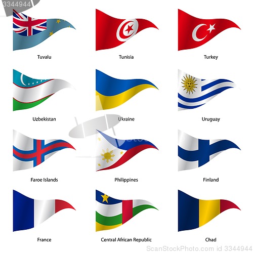 Image of Set  Flags of world sovereign states. 