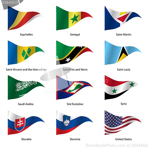 Image of Set  Flags of world sovereign states. 