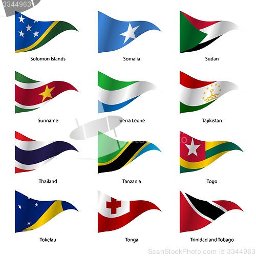 Image of Set  Flags of world sovereign states. 