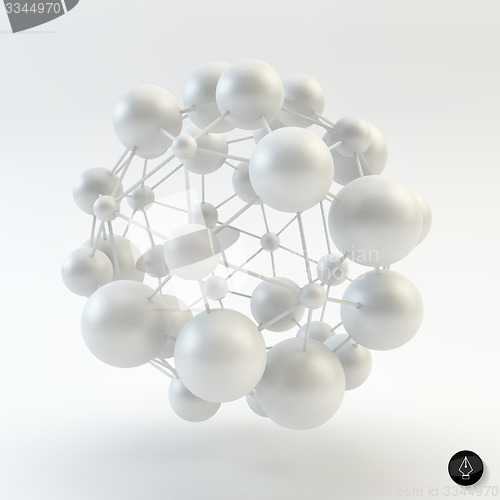 Image of 3D Molecule structure background. Graphic design. 