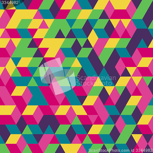 Image of Abstract 3d background. Wall of cubes. Vector illustration. 