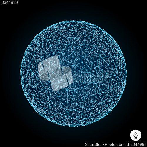 Image of 3d sphere. Global digital connections. Technology concept. 