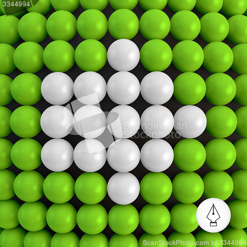 Image of Arrow. Abstract technology background with balls. 