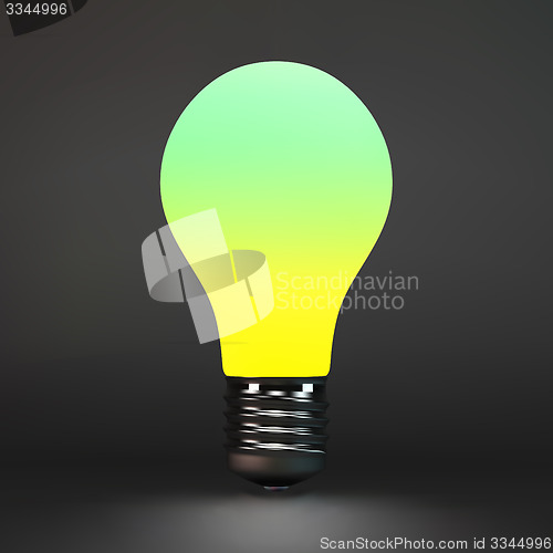 Image of Lightbulb idea symbol. 3d vector illustration. 