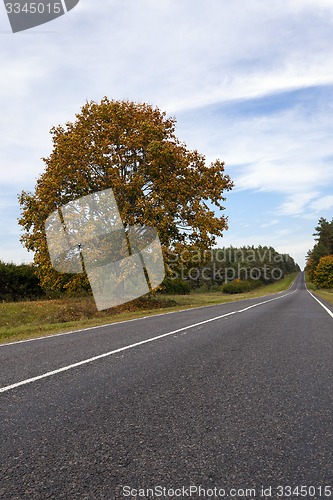 Image of the autumn road  