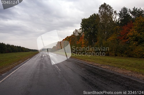 Image of the autumn road  