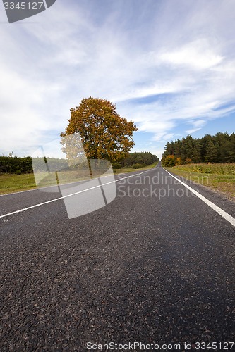 Image of the autumn road  