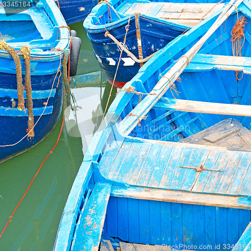 Image of boat   in africa morocco  old harbor wood    and  abstract pier