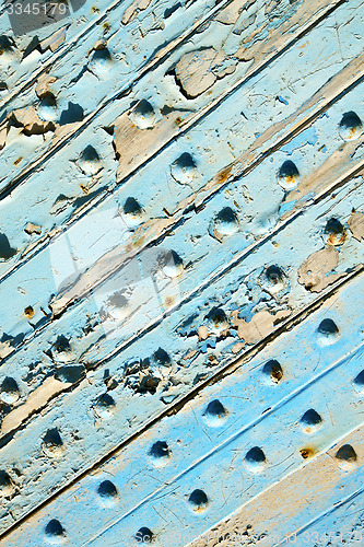 Image of dirty stripped paint in   blu nail