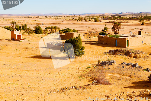 Image of sahara      in morocco  palm  and  historical village 