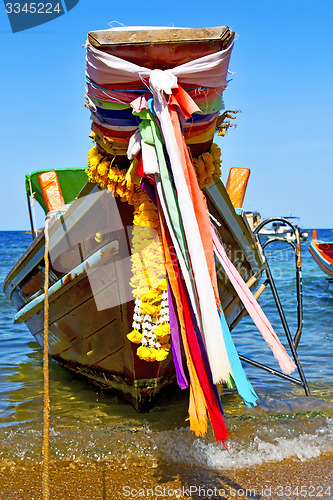 Image of boat prow asia   the  bay  kho tao isle white  