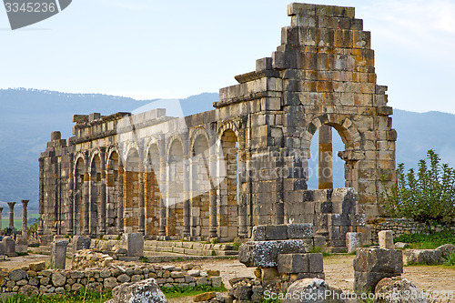 Image of volubilis in morocco africa the old roman deteriorated monument 