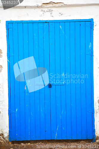 Image of in africa morocco  old harbor wood     blue sky