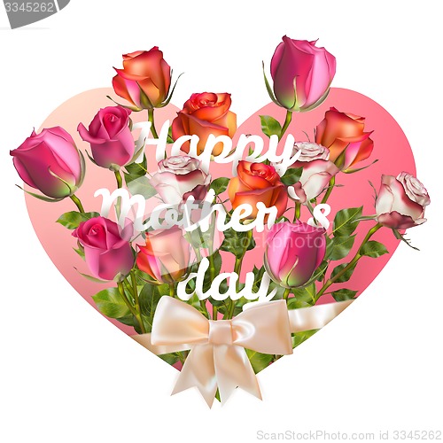 Image of Mothers day card with roses. EPS 10